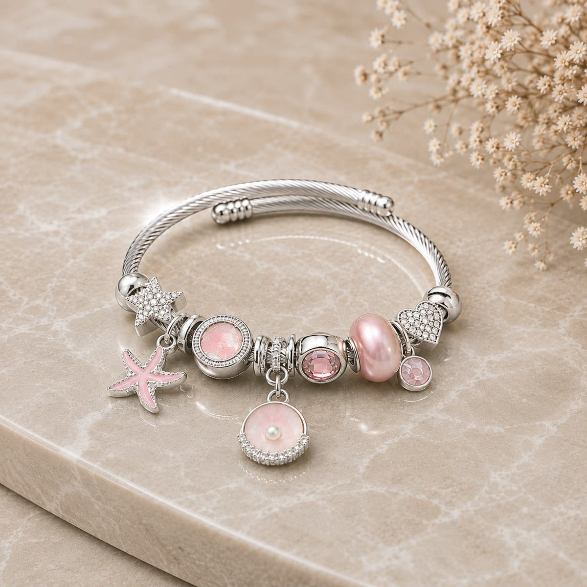 Pulsera Perla Rosa